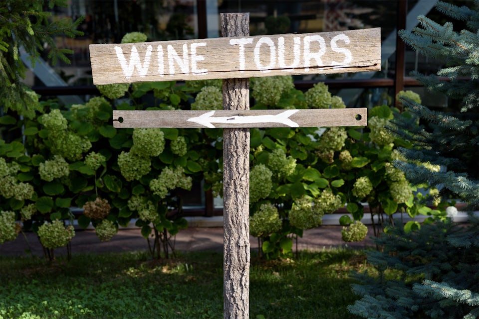 Sign that reads Wine Tours